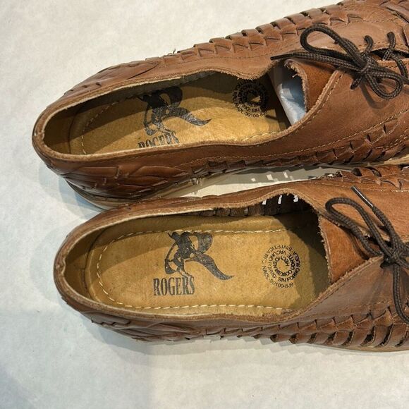 Rogers Leather Huarache Shoes Sandals Woven Mens Sz 8.5 Womens Sz 10 MEX Sz 27 - Picture 8 of 9